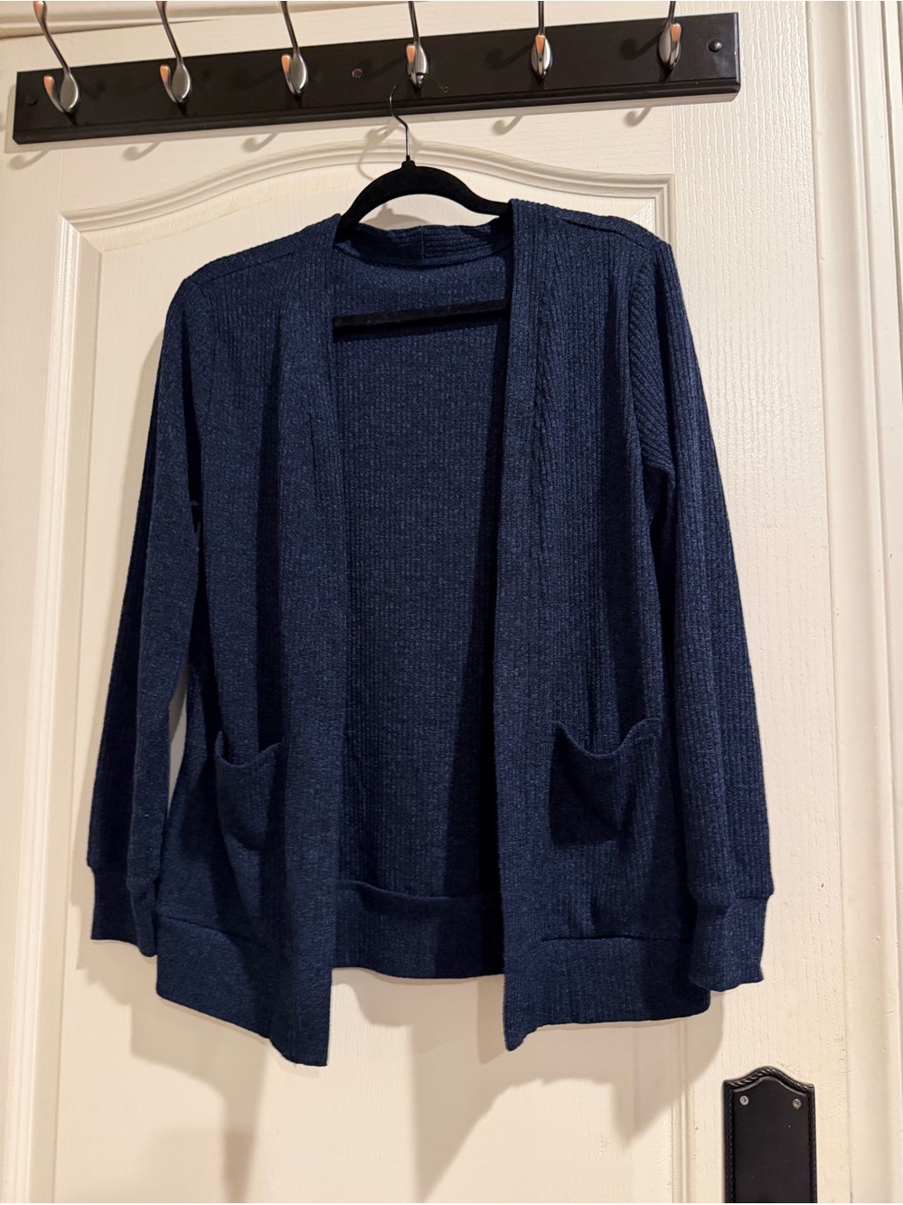 Navy Open-Front Women's Cardigan Sweater
